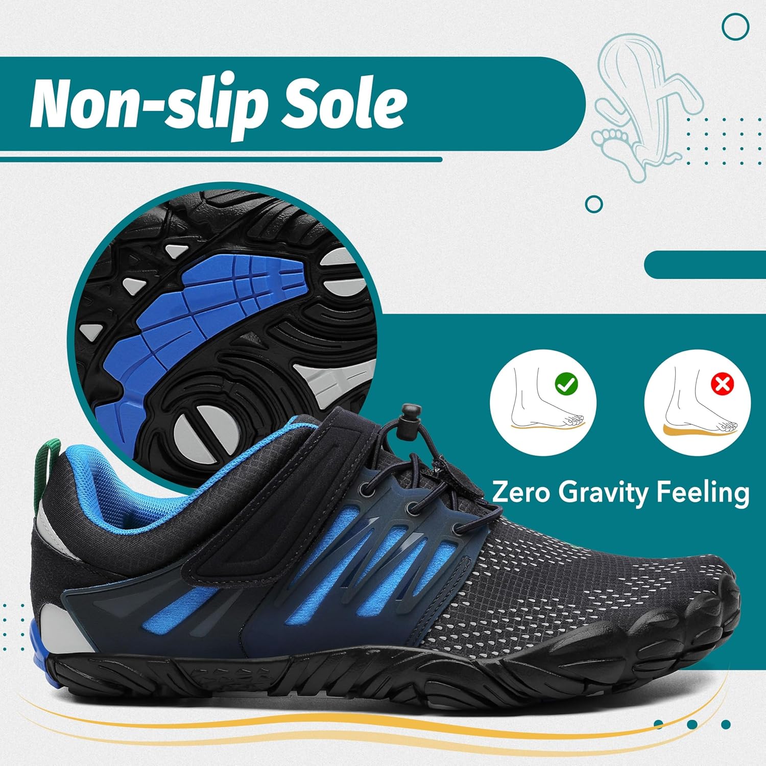 Thumbnail 4 de SAGUARO Barfußschuhe Outdoor Unisex – Breiter Zehenbereich, Zero-Drop Sohle, Gr. 36–48