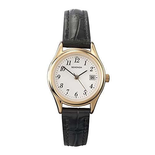 Detalle de Sekonda Robinson Women’s Analogue Watch, 25mm Black Strap, 30m Water Resistance