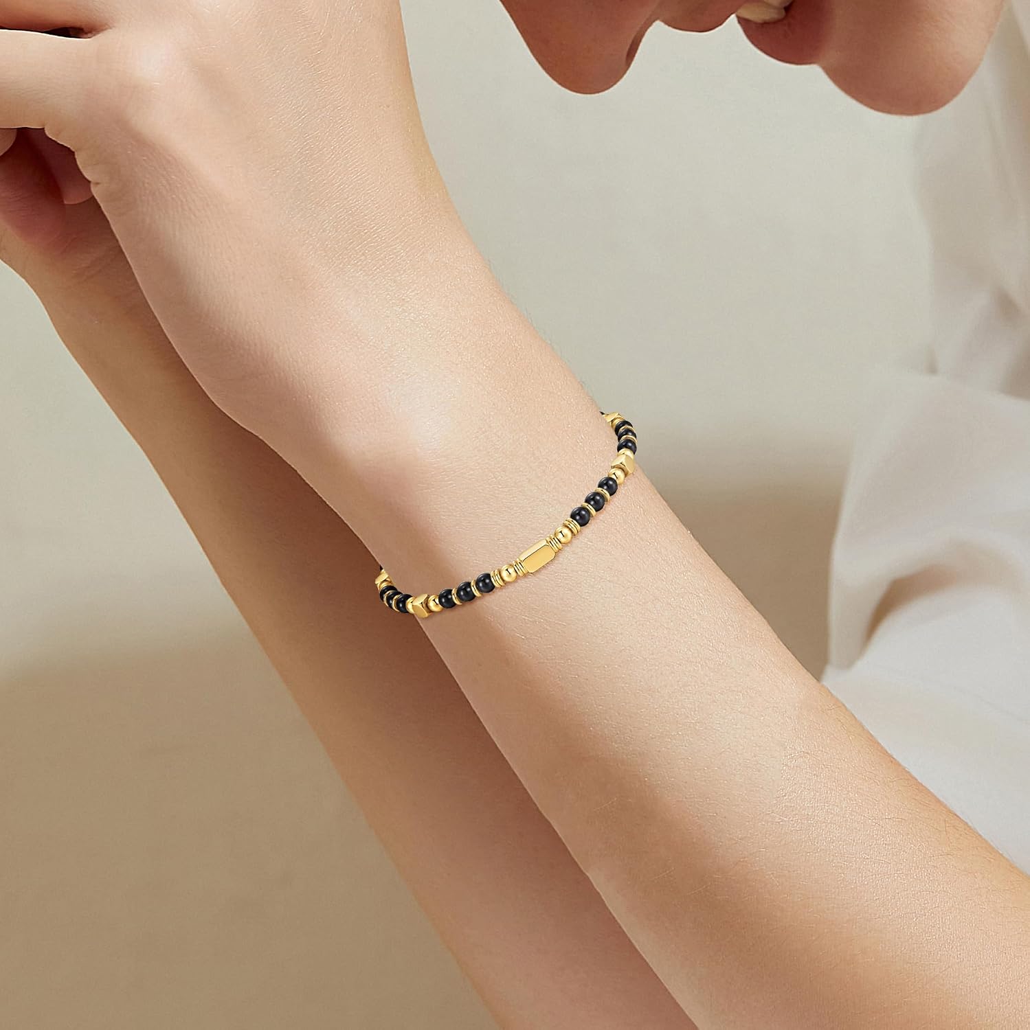 Thumbnail 6 de SIUMAL Bracciale Donna Bohémien in Pietra Naturale e Acciaio Inossidabile
