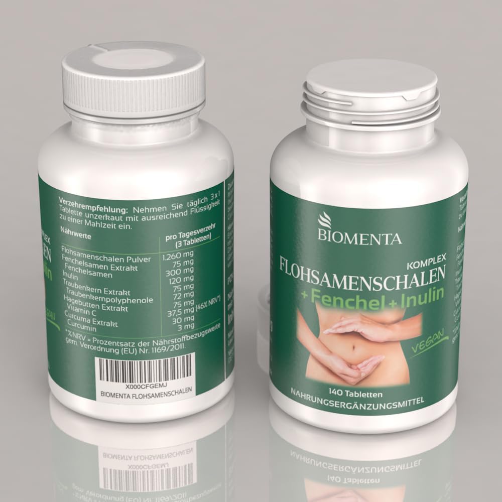 Thumbnail 6 de BIOMENTA Flohsamenschalen Komplex 140 Tabletten đ