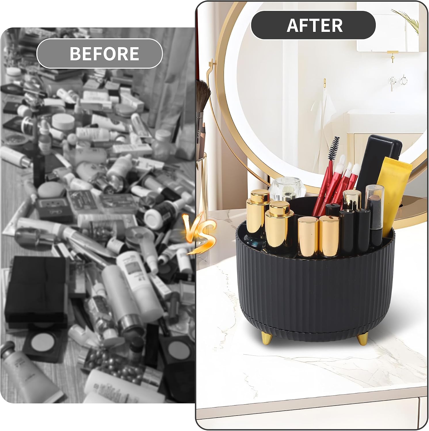 Detalle 2 de Nuangoo Make-up Organizer 360° Drehung, 5 Fächer