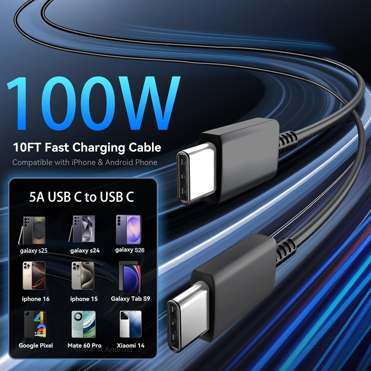 Thumbnail 4 de Super Fast Charger Type C 60W USB-C Block with 10ft Cable – 2 Pack