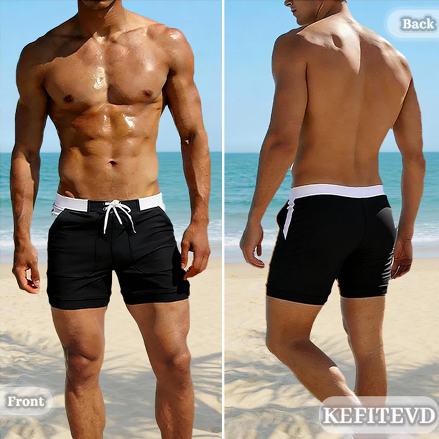 Detalle 2 de KEFITEVD Men's Quick Dry Swimming Shorts YK016