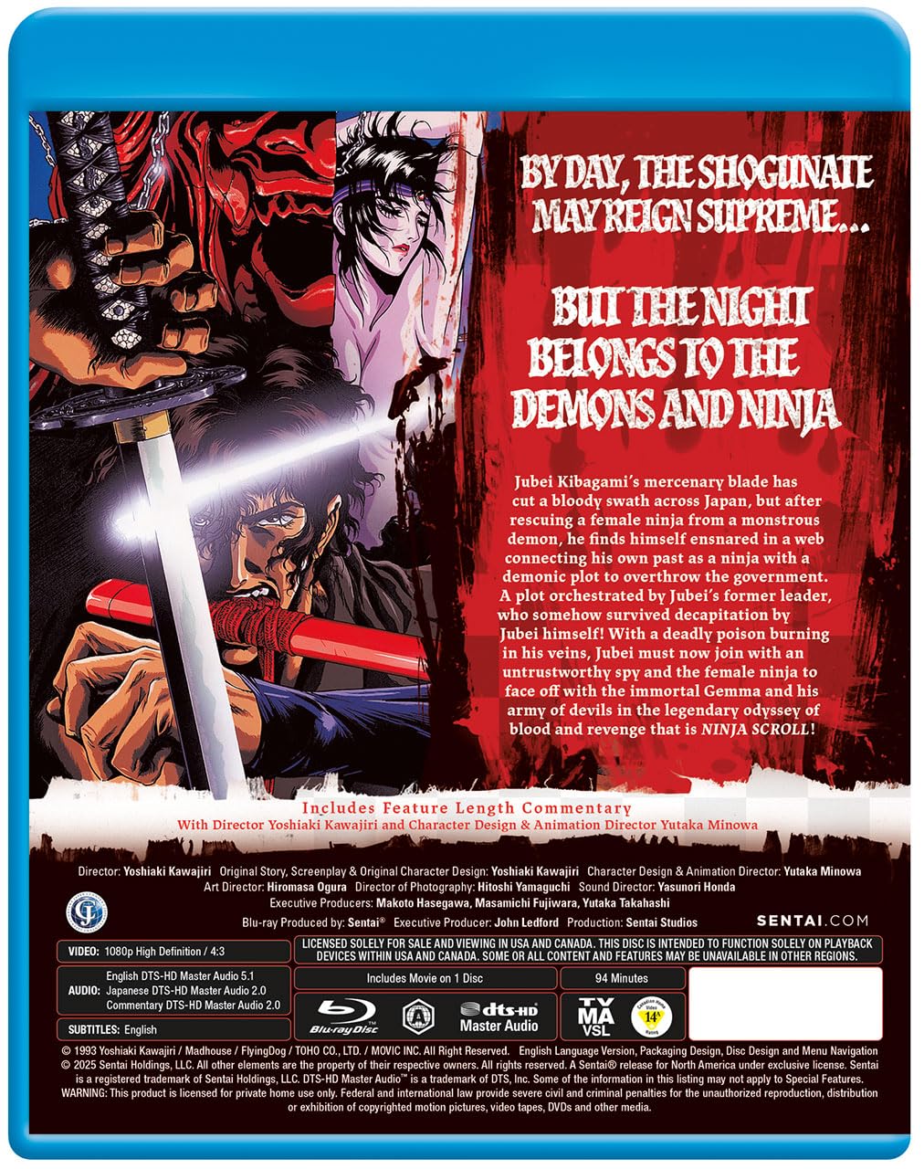 Detalle 2 de Ninja Scroll Blu-ray Anime Movie, Japanese Language, Widescreen
