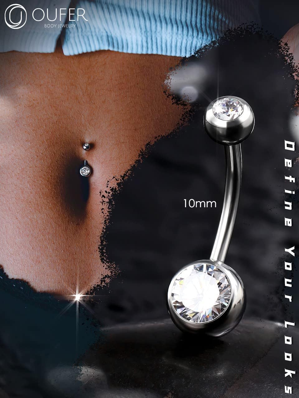 Thumbnail 5 de OUFER piercing nombril 10–16 mm 316L
