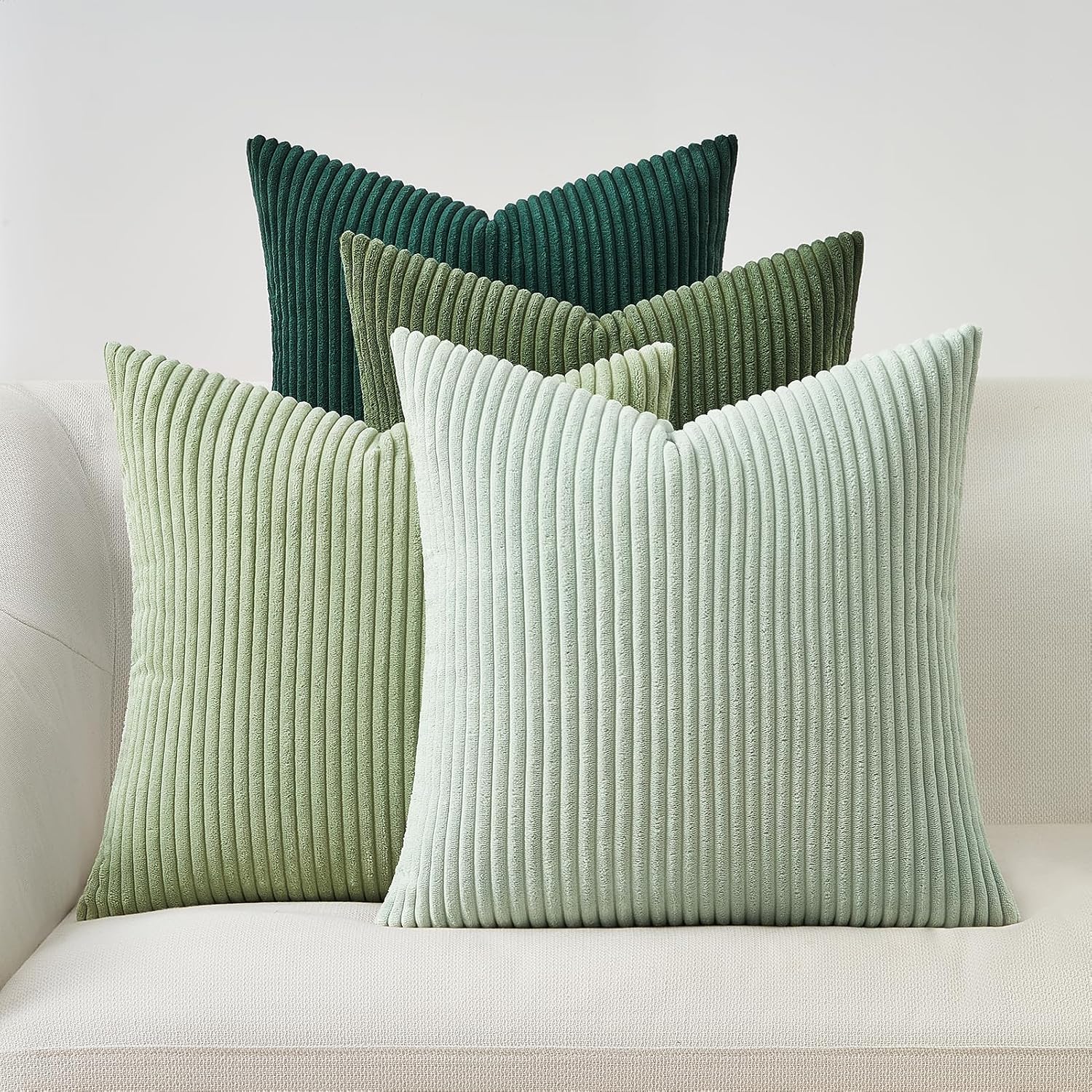 Detalle de Topfinel 60x60 Kissenbezug Hellgrün 4er Set 🛋