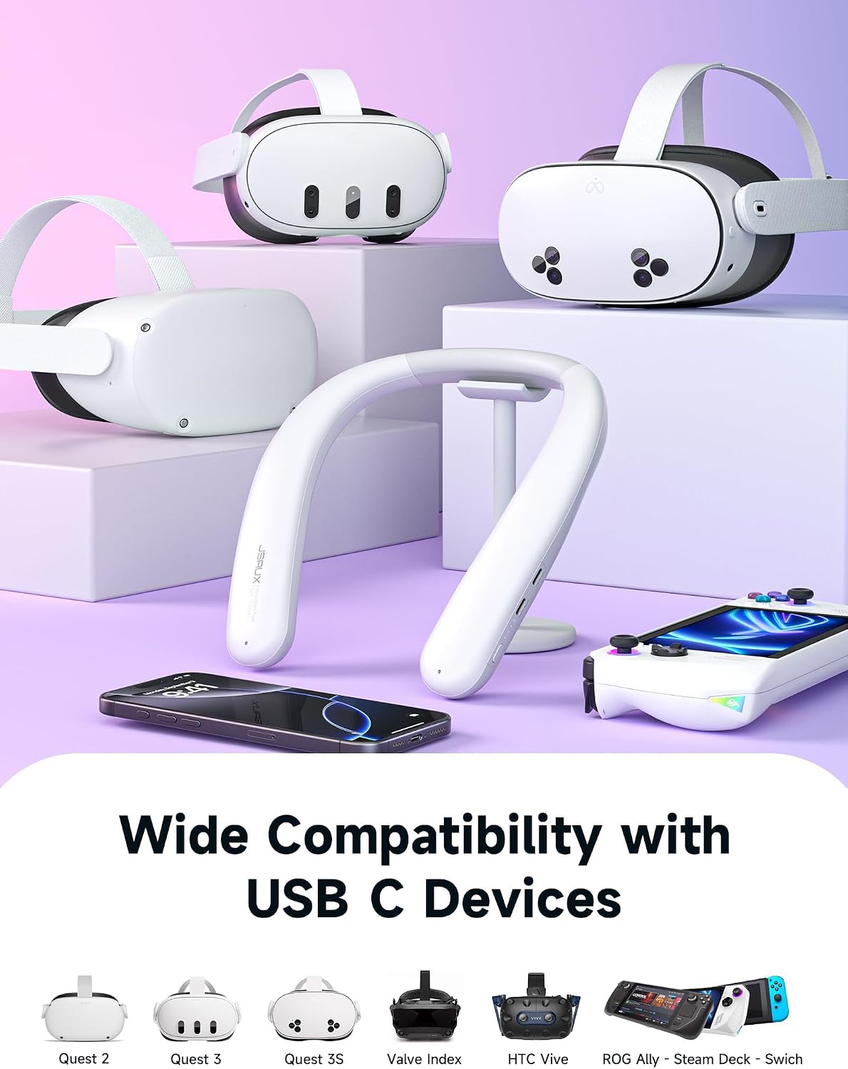 Detalle de JSAUX 10,000mAh battery pack for Oculus Quest 3/Quest 2 with infrared function