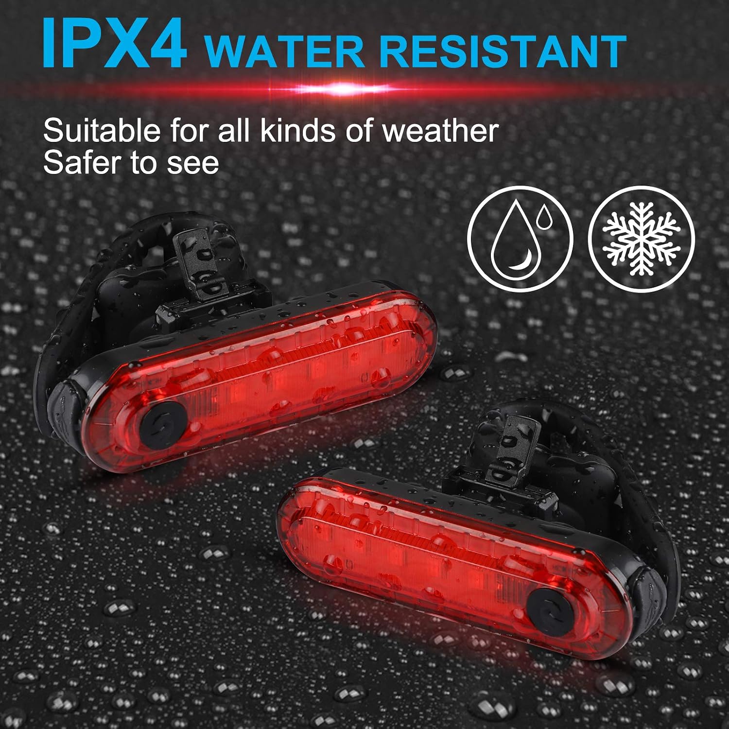 Thumbnail 4 de Defurhome LED Rear Bike Tail Light 2-pack — USB rechargeable