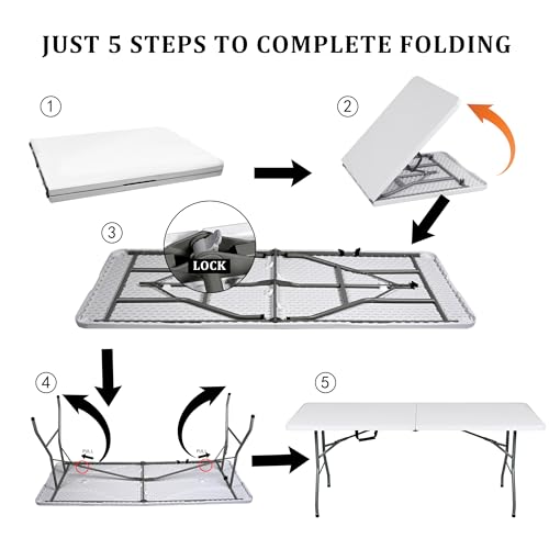 Thumbnail 5 de Mesa plegable camping y jardín 180x70 cm de T-LOVENDO.ES — resistente, portátil y versátil