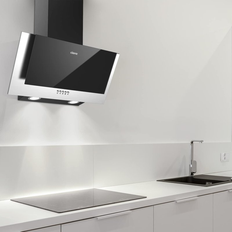 Detalle de Ciarra CBCB6736C Campana Decorativa Inclinada 60 cm en Acero Inoxidable