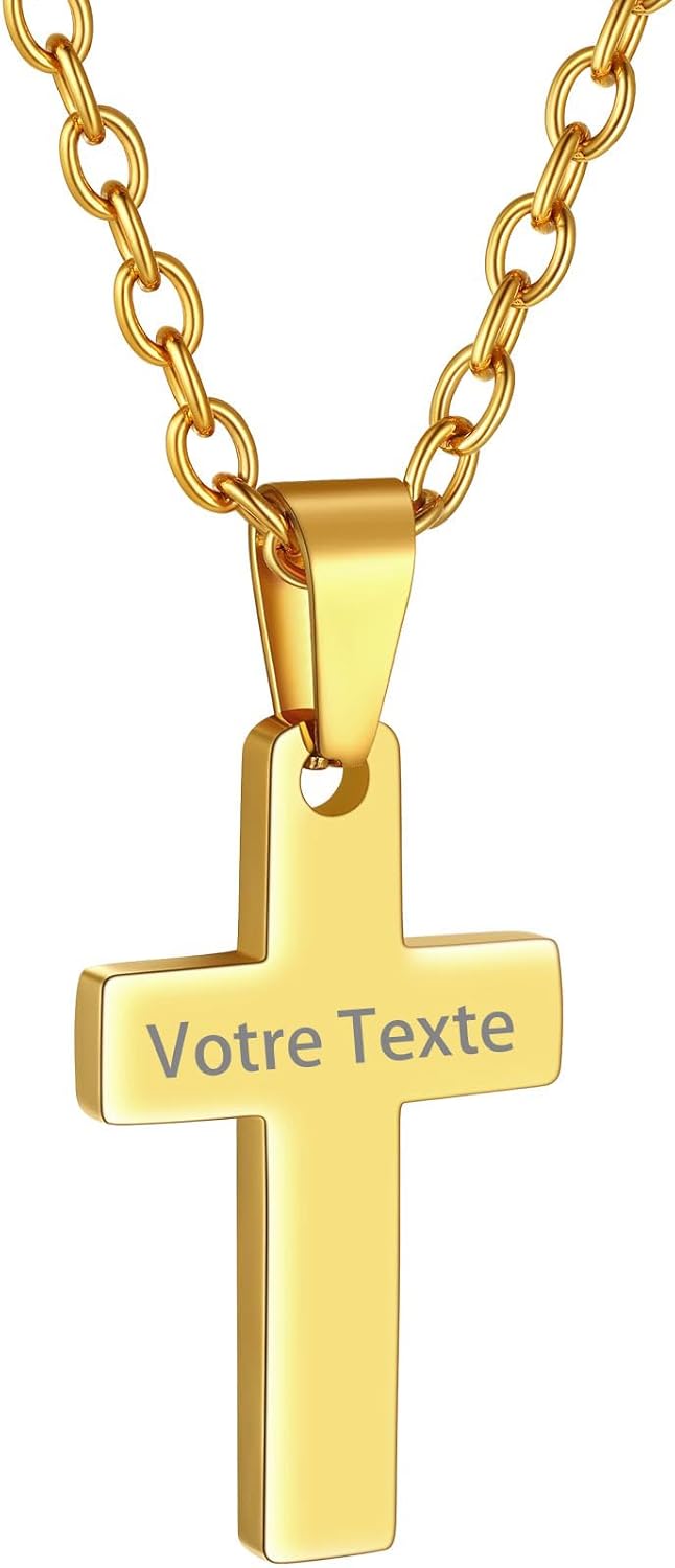 Thumbnail 6 de Collier croix chrétienne personnalisable PROSTEEL pour homme en acier inoxydable