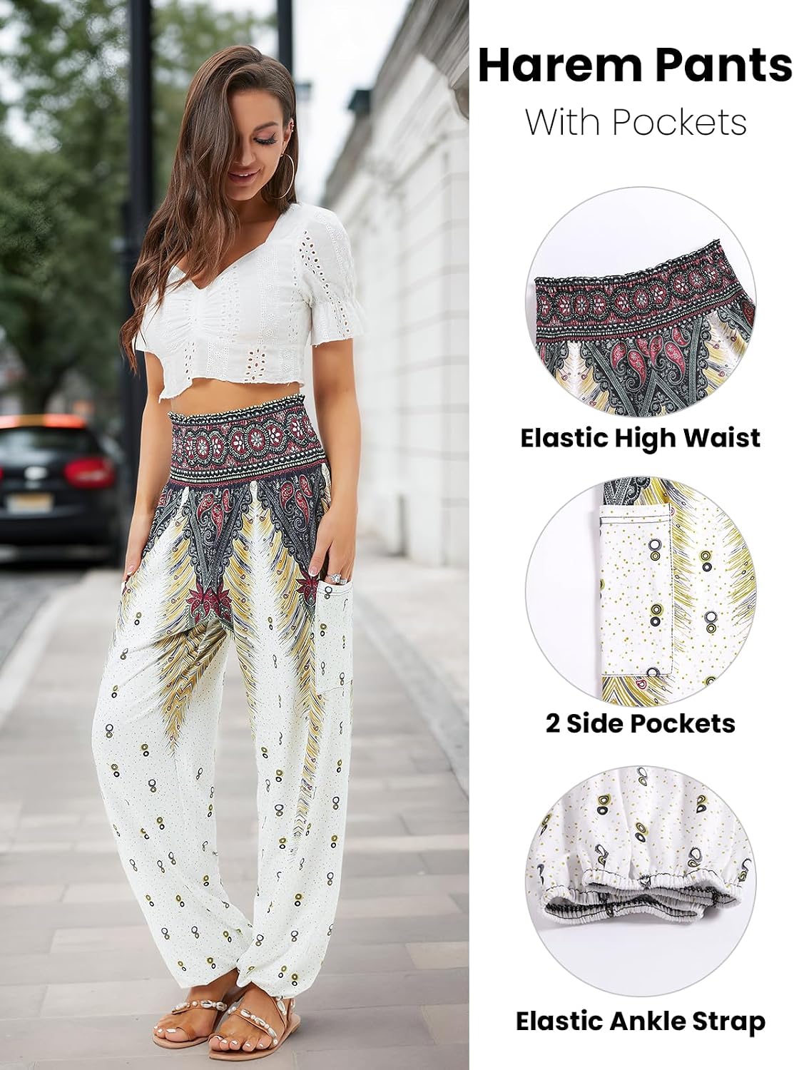 Detalle 2 de QIANXIZHAN harem pants for yoga, 95% polyester