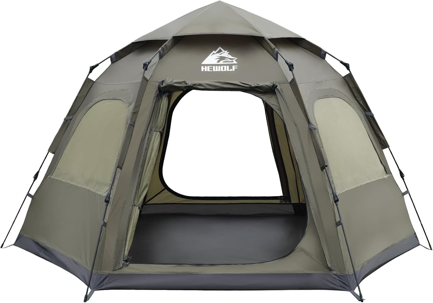 Detalle de Hewolf 2/3/4 Person Camping Tent — Instant Pop Up, Waterproof 4500mm, 2 Doors