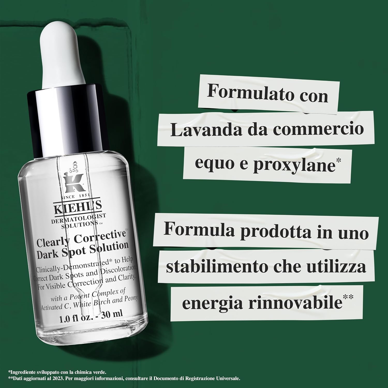 Thumbnail 4 de Kiehl’s Clearly Corrective Dark Spot Solution – siero viso illuminante per macchie scure e discromie, con vitamina C attiva e acido salicilico tamponato, 30 ml