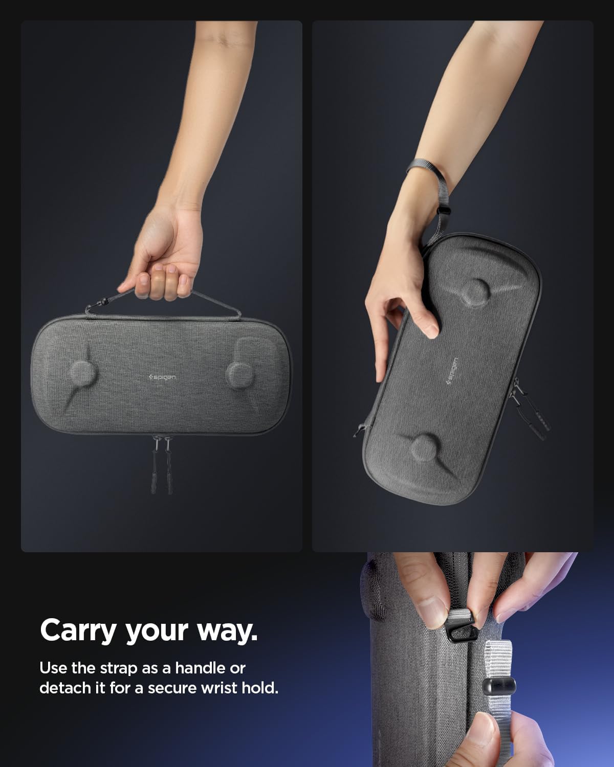Thumbnail 4 de Spigen Klasden Pochette pour PlayStation Portal Remote Player (gris anthracite) avec 2 options de transport et dragonne