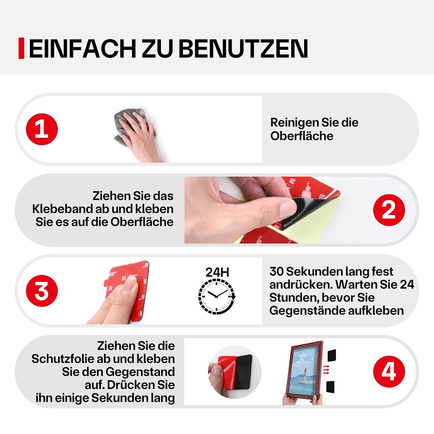 Thumbnail 6 de FIXCHORD Doppelseitiges Klebepads Extra Stark – Montageband für Action-Kameras (10 Stück, doppelseitig)