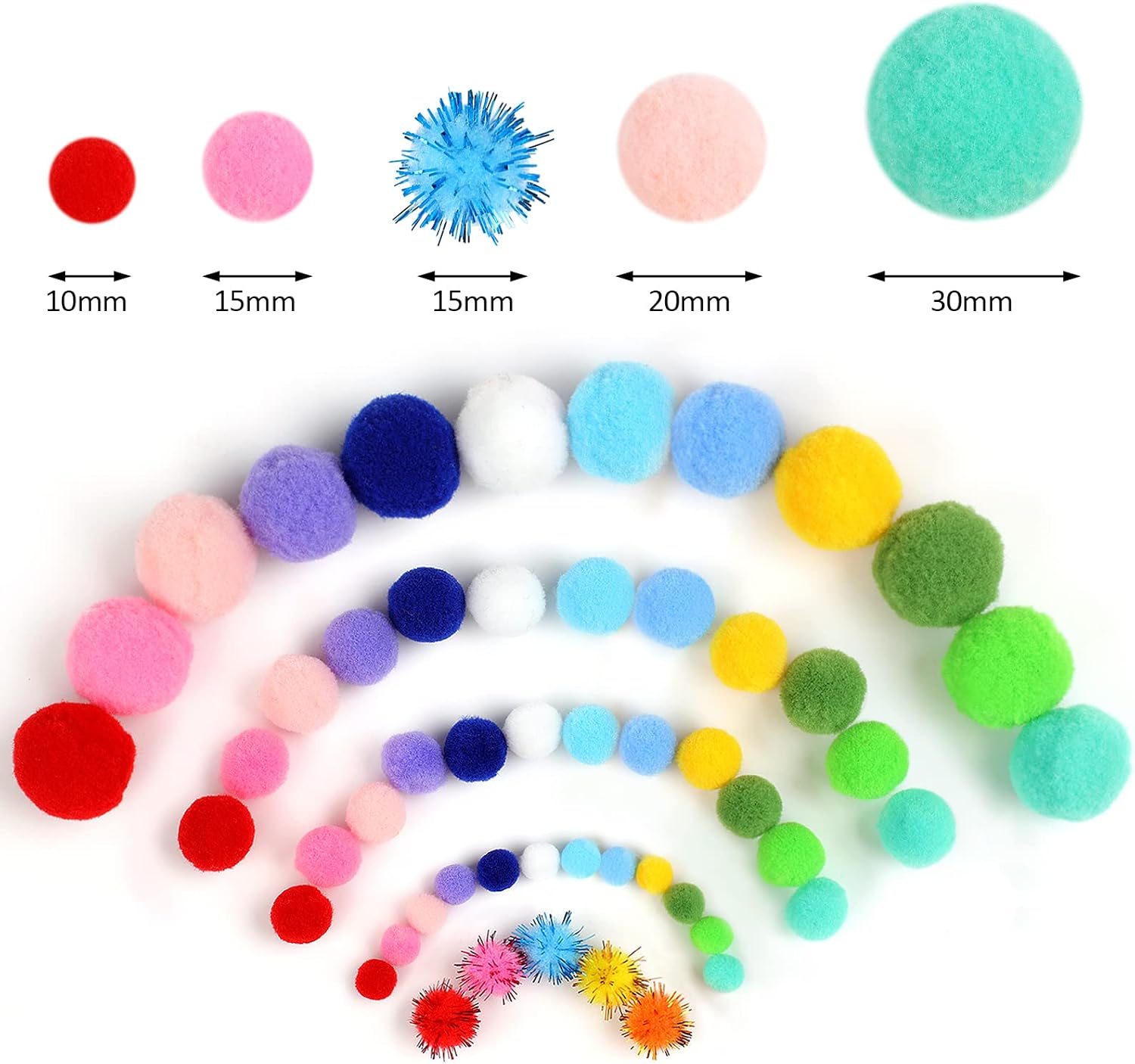 Detalle 2 de Phinus Craft Pom Poms, 900 Pieces