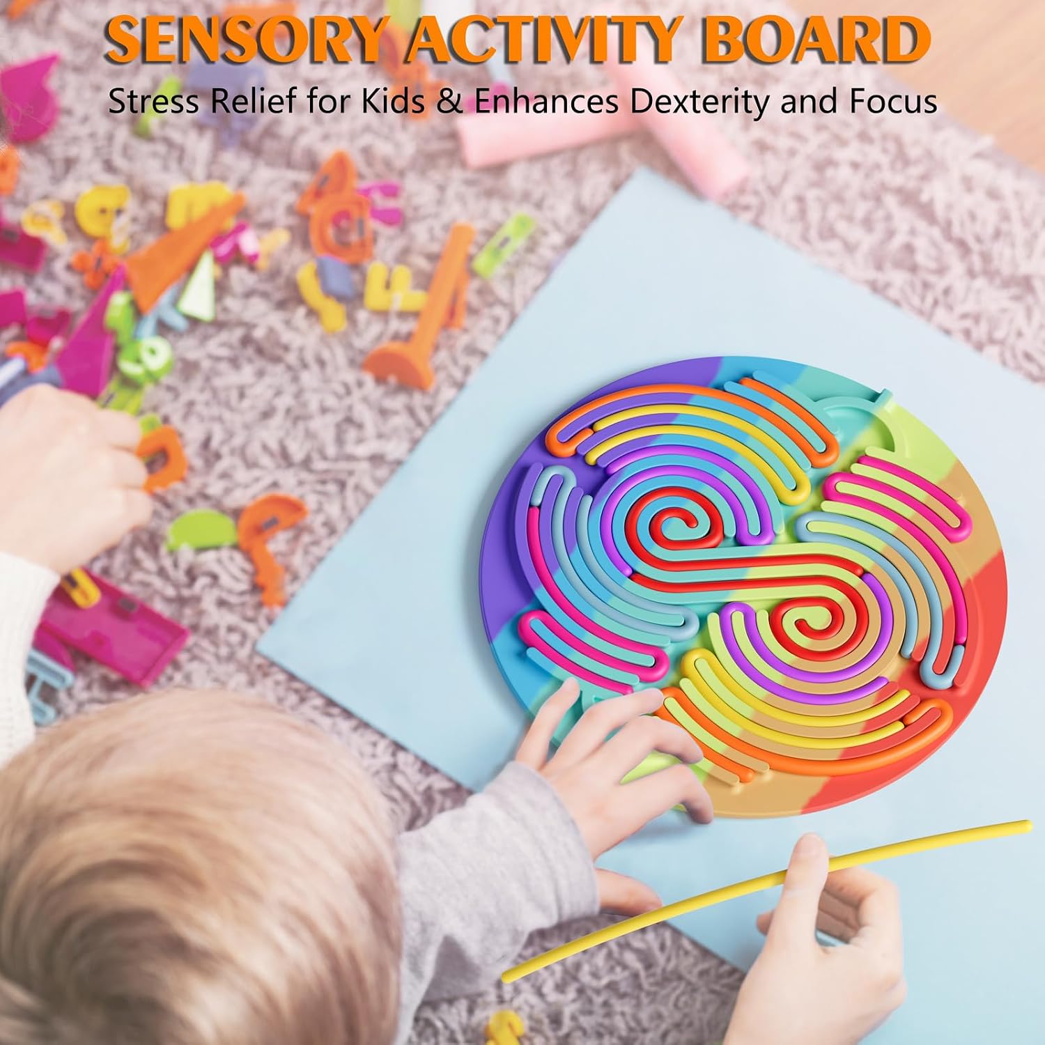 Thumbnail 1 de Sensory Activity Board for Kids calm travel toy 🎲
