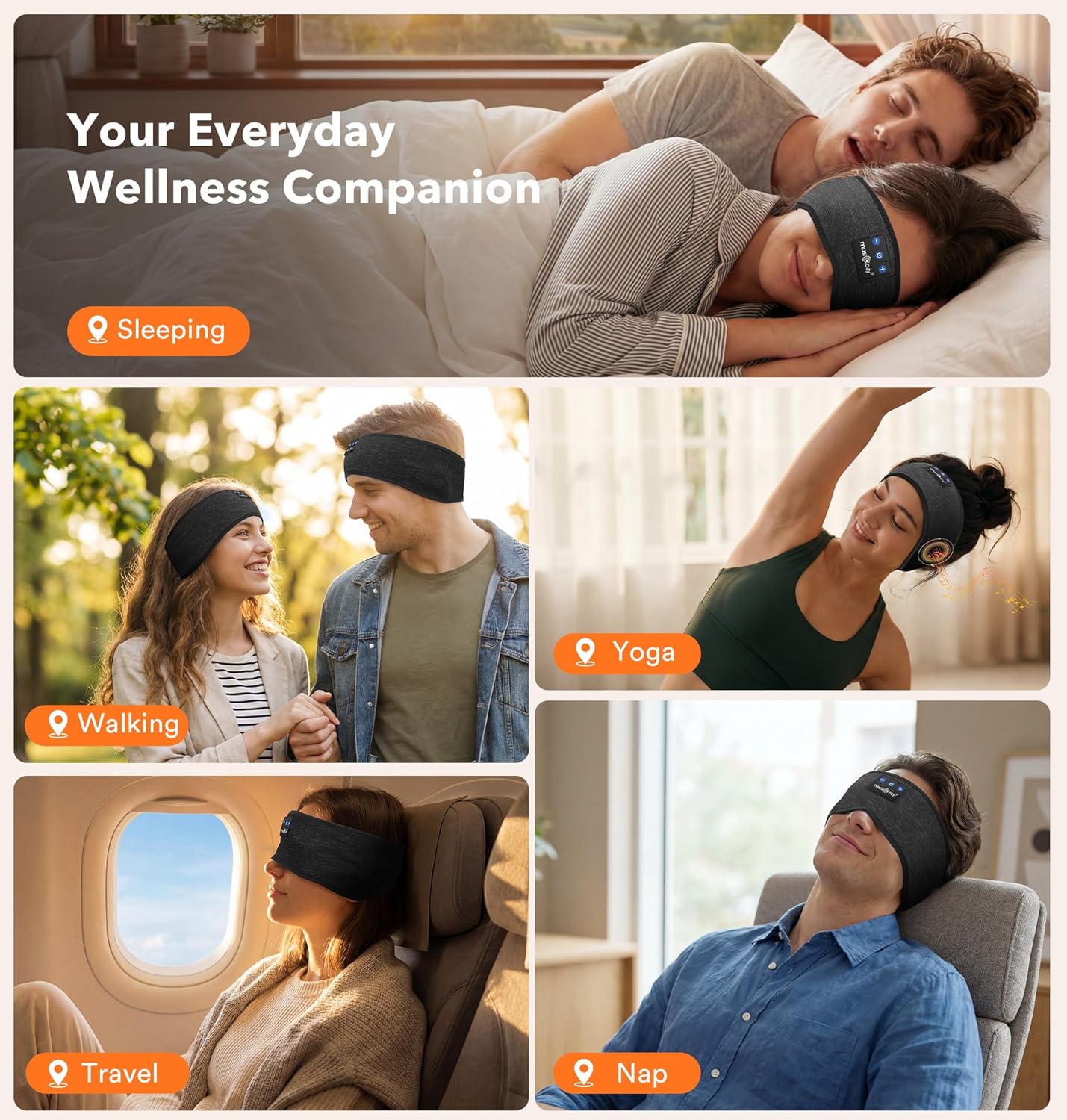 Thumbnail 6 de MUSICOZY Sleep Headphones Headband with Bluetooth & HD speakers