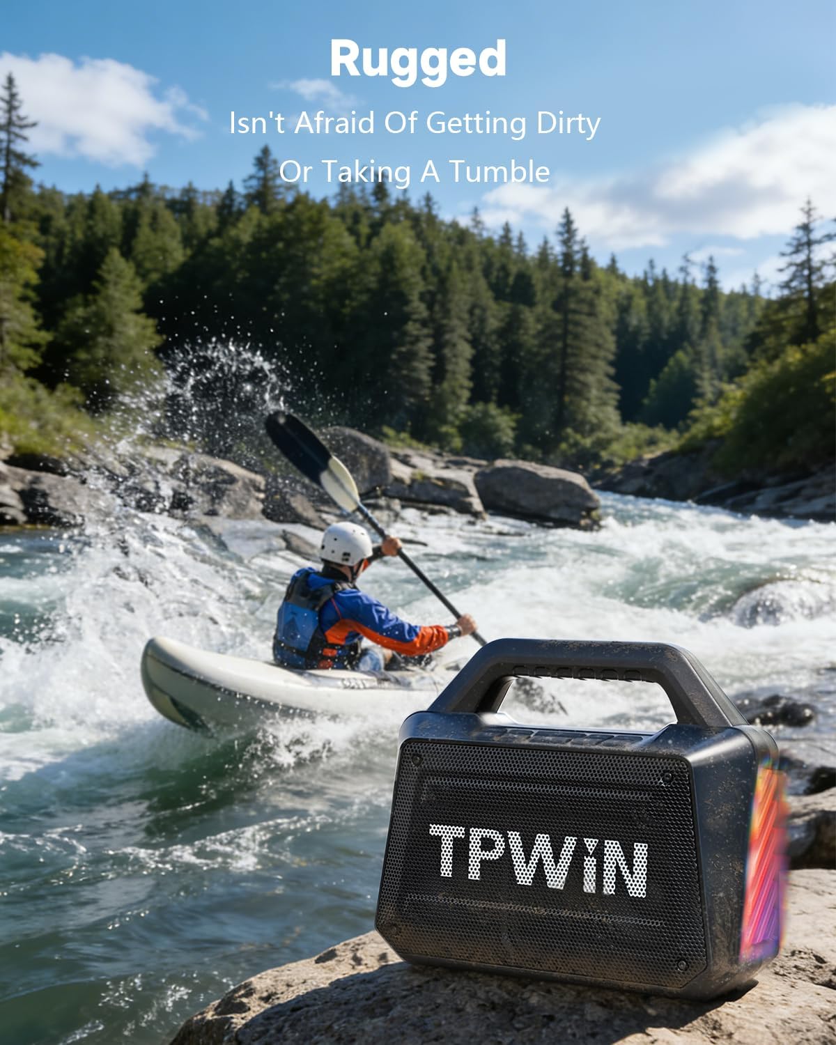Thumbnail 3 de TPWIN 80W Bluetooth Speaker: Rugged Outdoor Powerhouse with Light Show