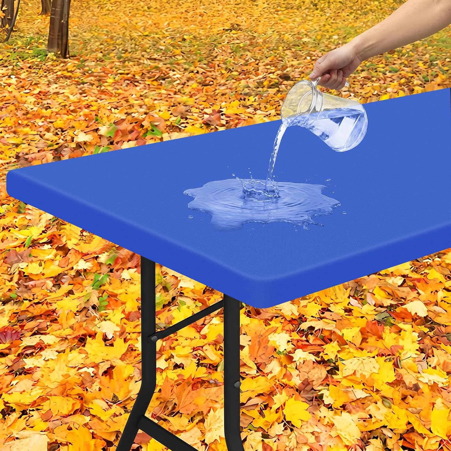 Detalle de Smiry Fitted Vinyl Tablecloth 30 x 96 in.