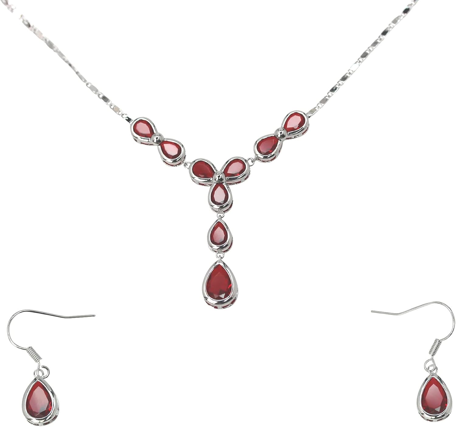 Detalle de Faship Necklace and Earring Set with CZ Crystals