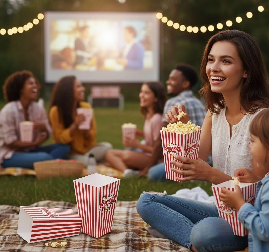 Thumbnail 5 de MATANA 50 boîtes popcorn rétro 17x9 cm 🎁