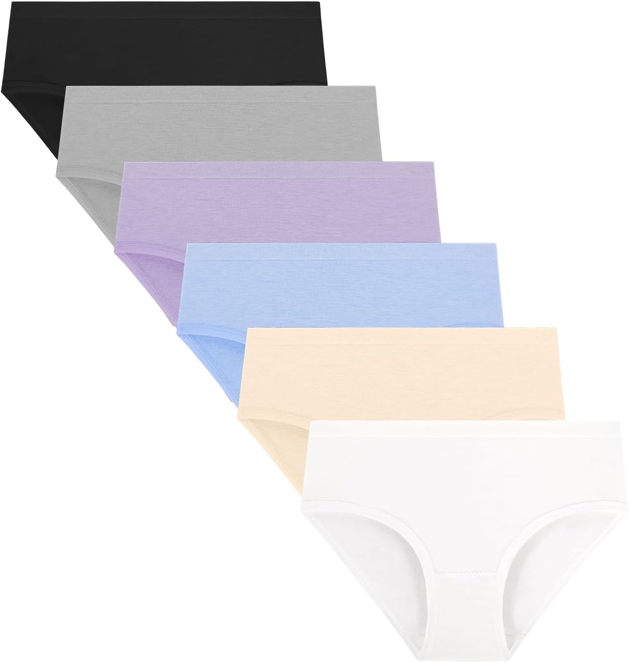 Detalle de BAMBOO COOL Girls’ Bamboo Viscose Underwear, No Side Seams, 6-Pack