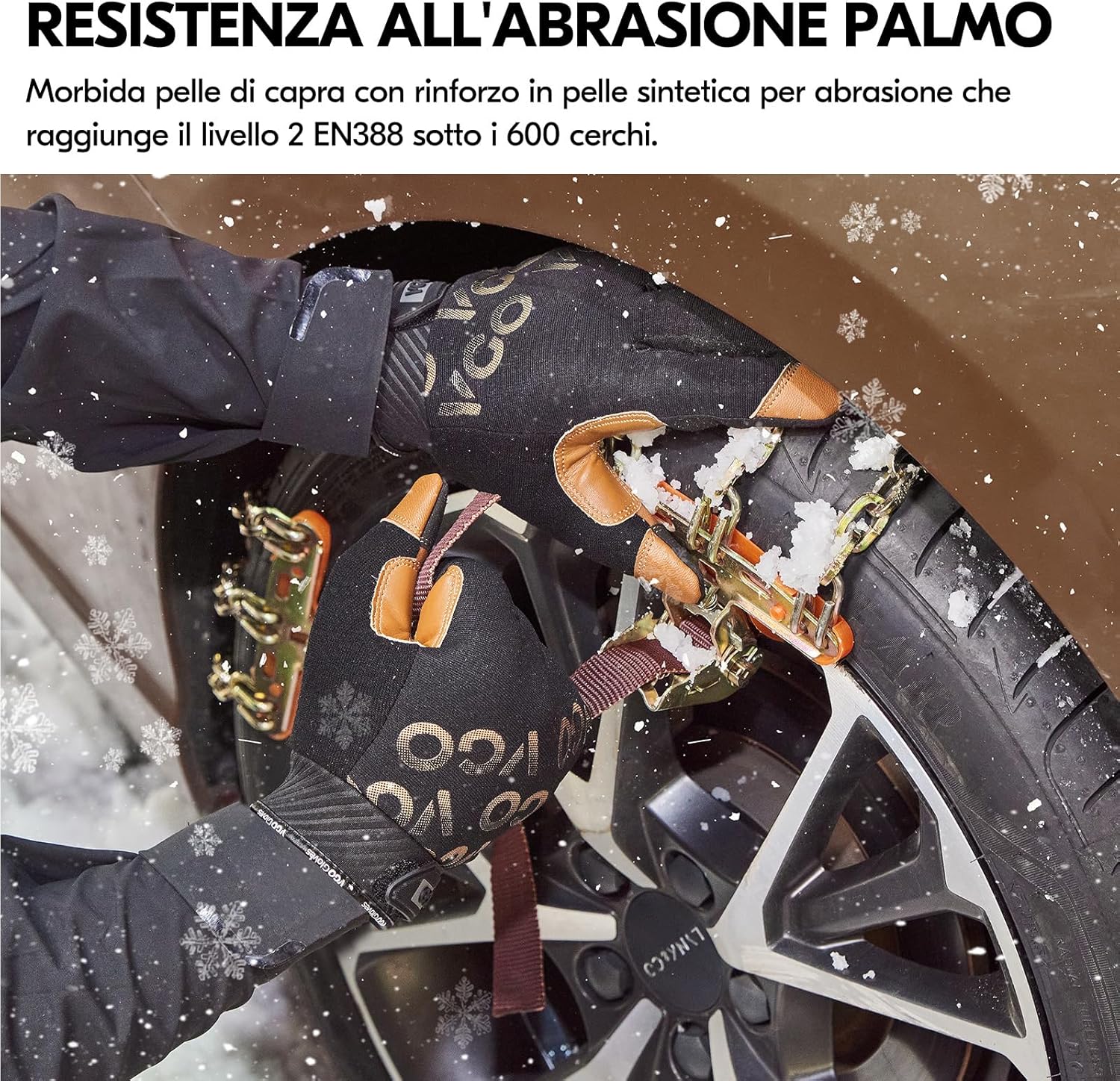 Detalle de Vgo... Guanti da lavoro invernali impermeabili uomo, resistenti per edilizia e logistica (1 paio)