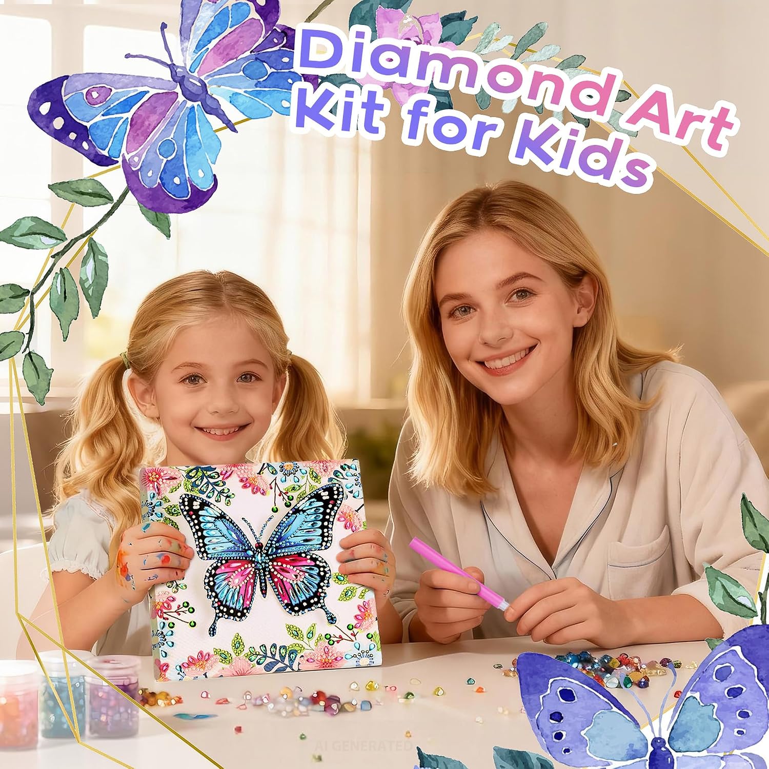 Detalle de Cymbana 3D Butterfly Diamond Art Kit