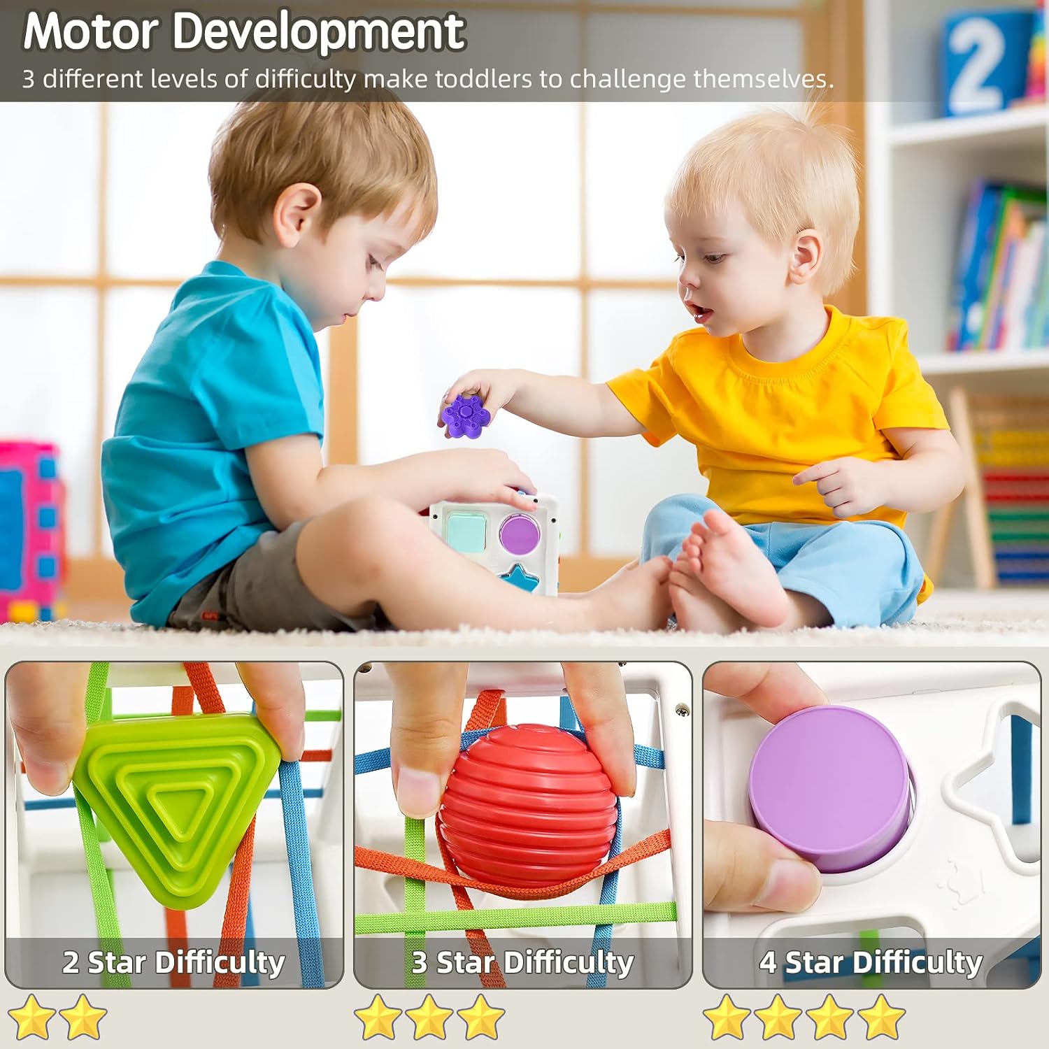 Thumbnail 1 de Mailesi Montessori Spielzeug ab 1–2 Jahren: Formsortier- & Sensorik-Würfel für Feinmotorik und frühes Lernen