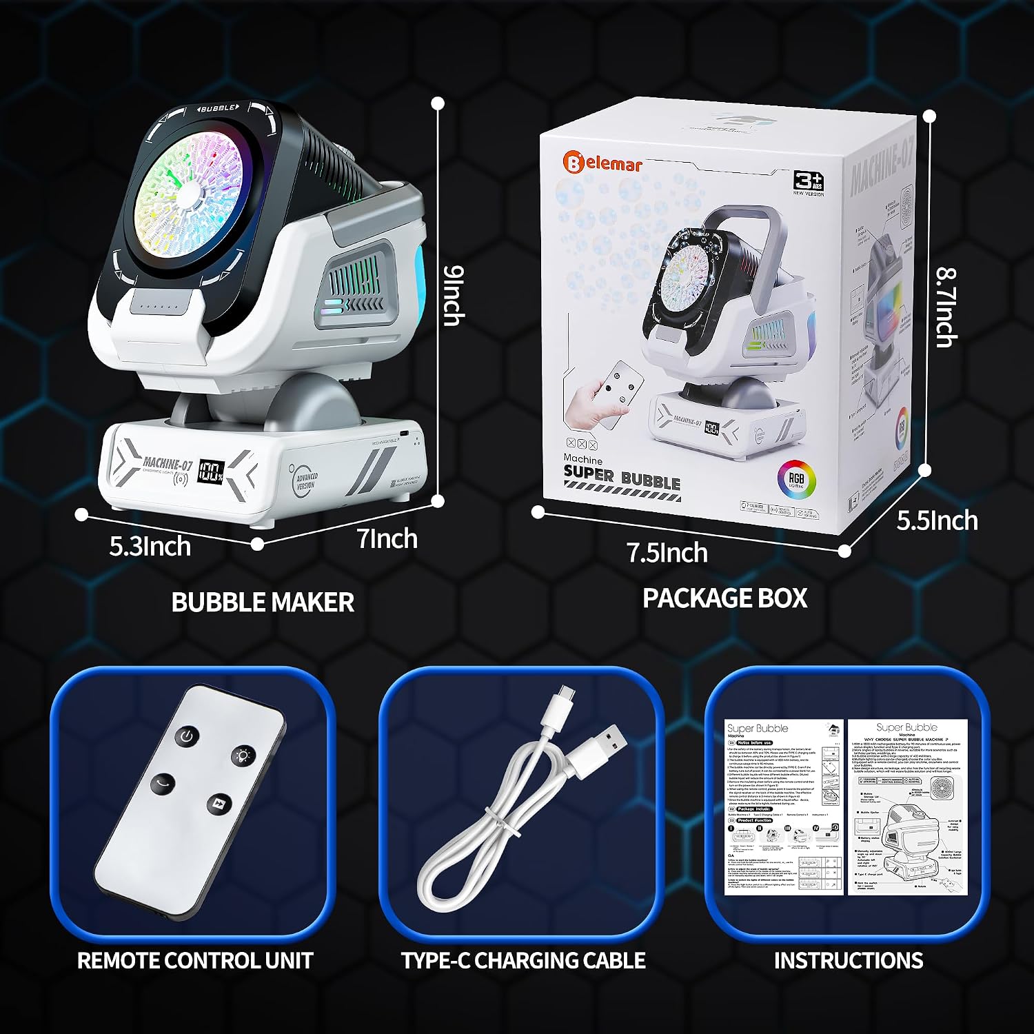 Detalle de Belemar Upgraded Bubble Machine 1800mAh