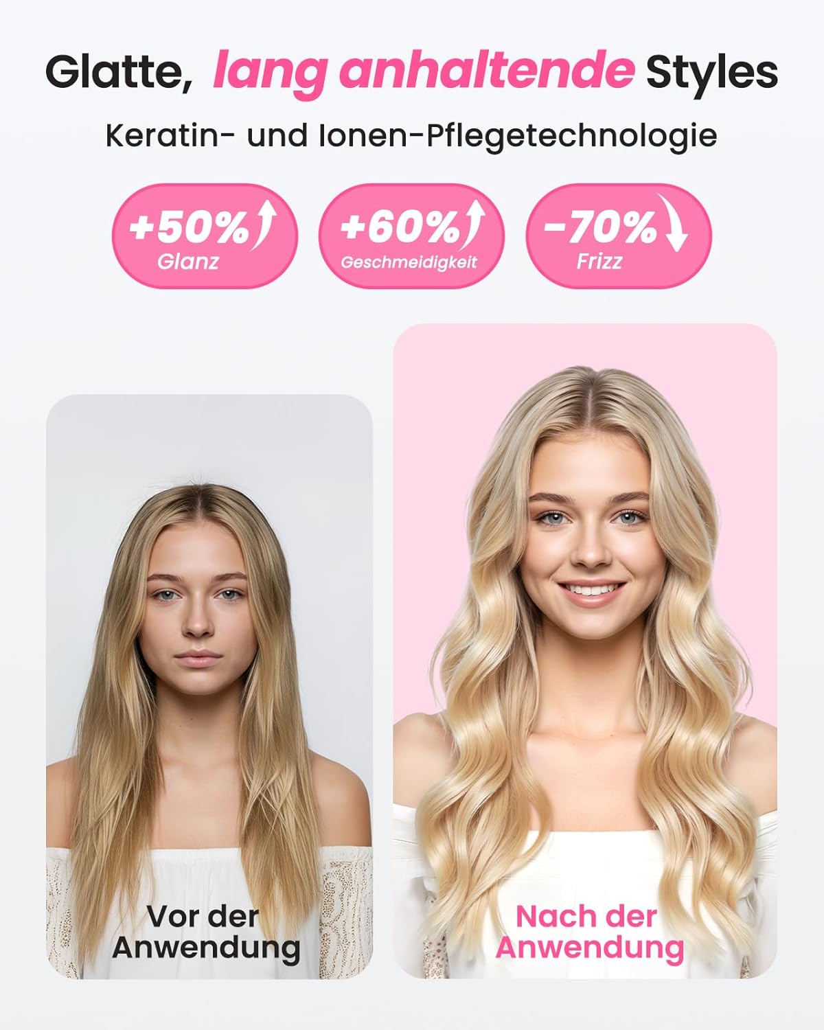 Detalle de Haokoo Thermal Brush 38 mm – Thermobürste mit 6 Temperaturstufen, Ionentechnologie und Reise-Doppelspannung