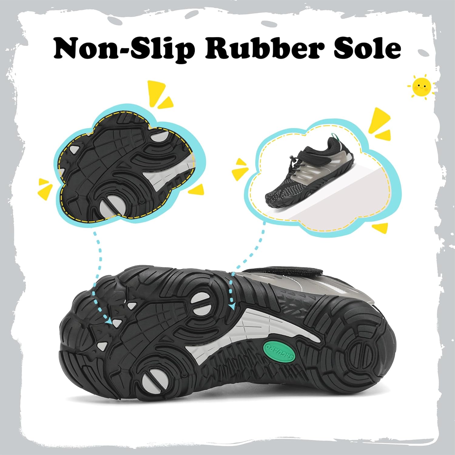 Thumbnail 4 de SAGUARO Barfußschuhe Kinder Outdoor Sport (Gr. 24–36) – flexible, breite Zehenbox & rutschfeste Sohle