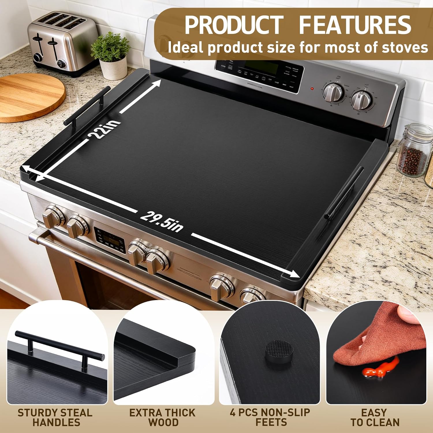 Detalle de FUSOUBOTY Noodle Board Stove Cover with Handles