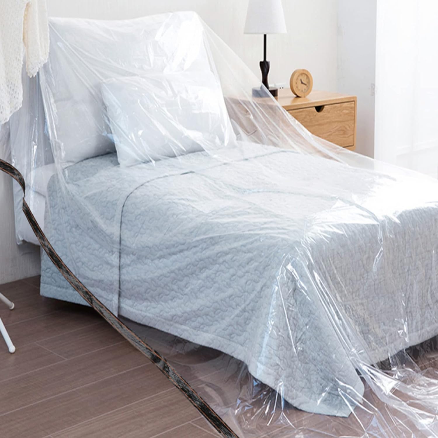 Detalle de 2x5m wasserdicht transparente Plane mit Ösen – Abdeckplane / Tarp mit Planenspanner-set