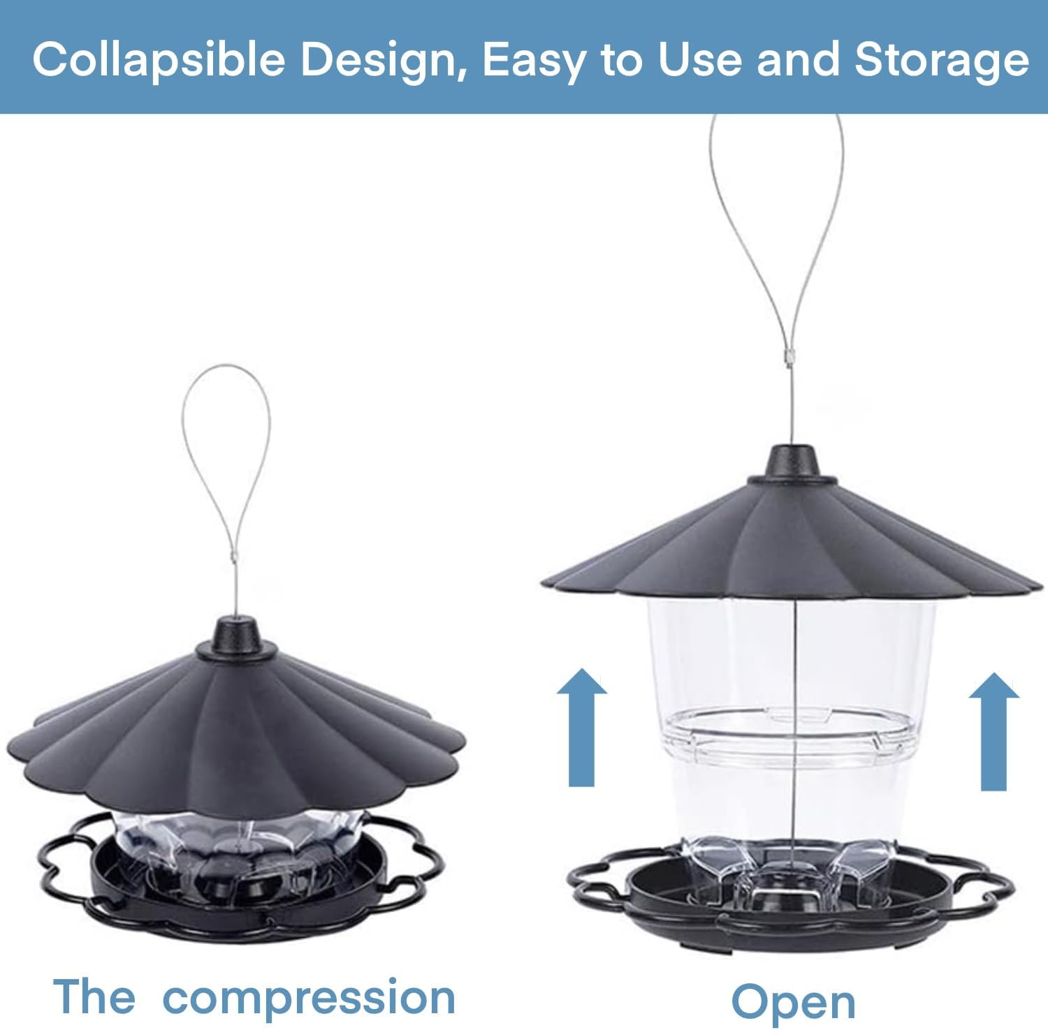 Detalle 1 de WLLKOO Bird Feeder adjustable hanging feeder 🎣