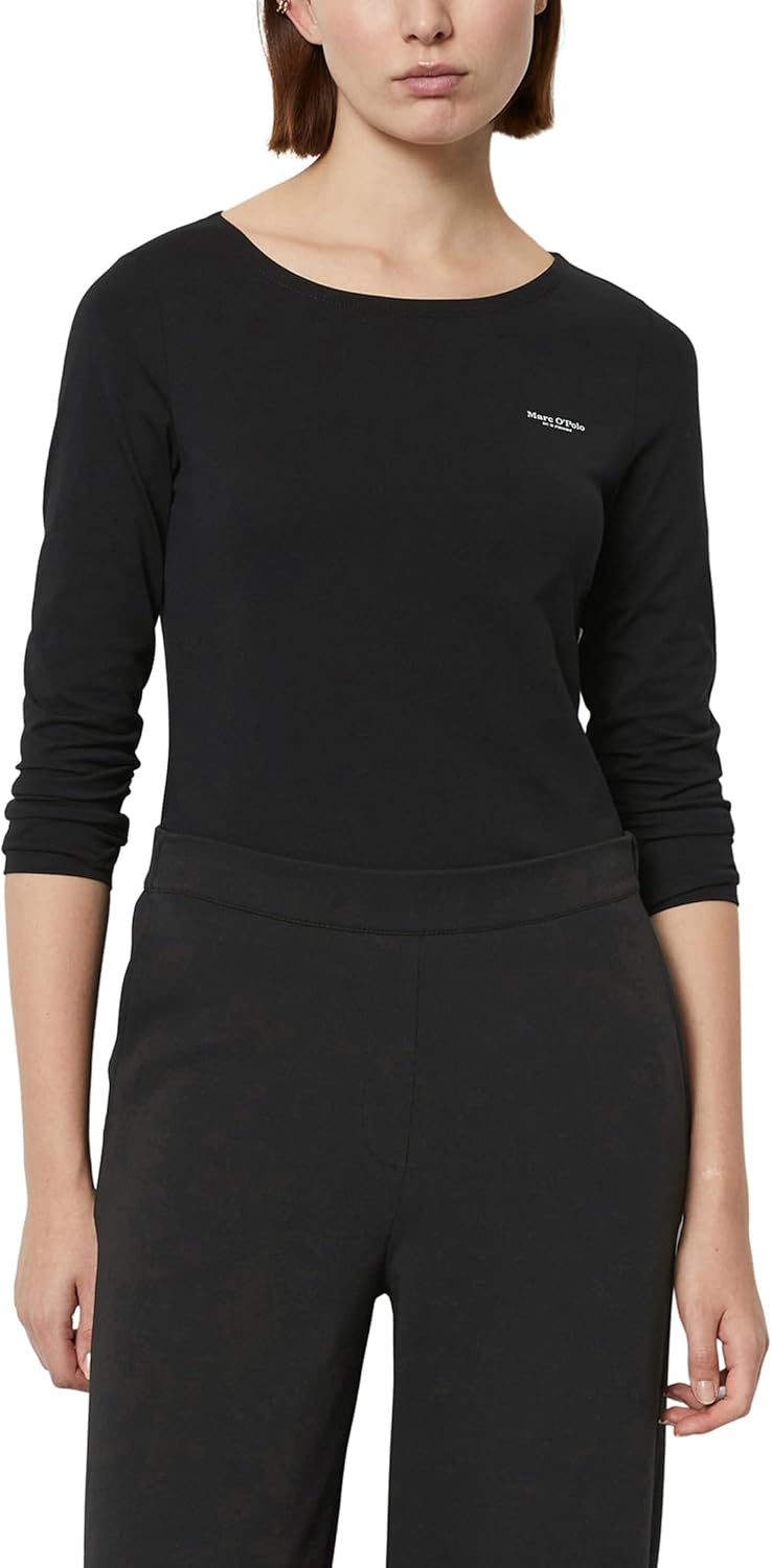 Thumbnail 3 de Marc O’Polo Damen Langarmshirt aus Bio-Baumwolle mit Logo – klassisches Basic-Top aus Bio-Baumwolle
