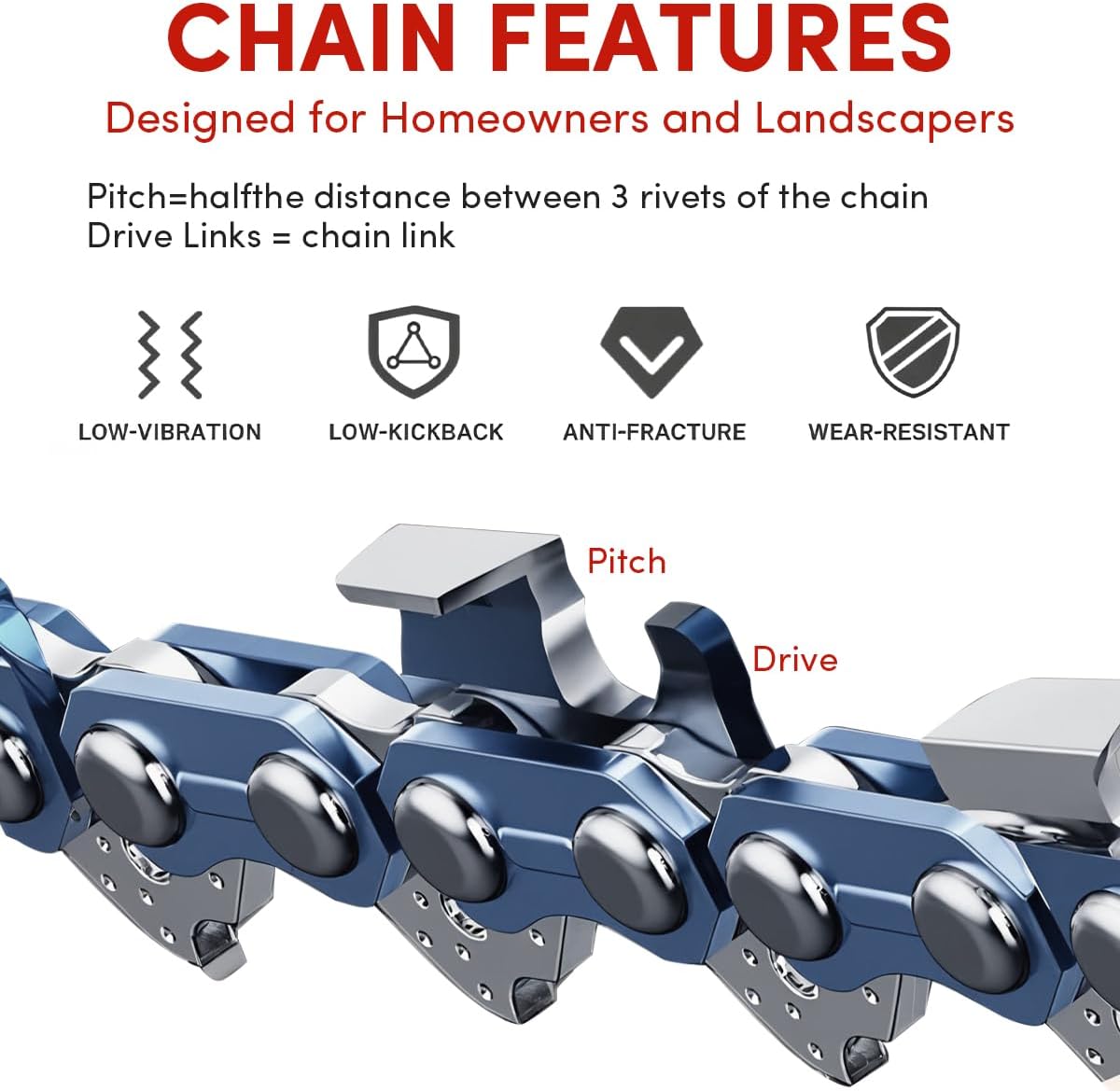 Detalle de Loggers Art Gens 16 inch-3/8-043-55-2pcs Chainsaw Chain, 16-Inch Semi-Chisel