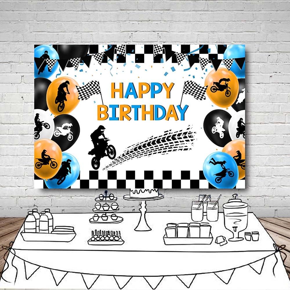 Thumbnail 4 de MEHOFOND 7x5ft Motocross Birthday Backdrop