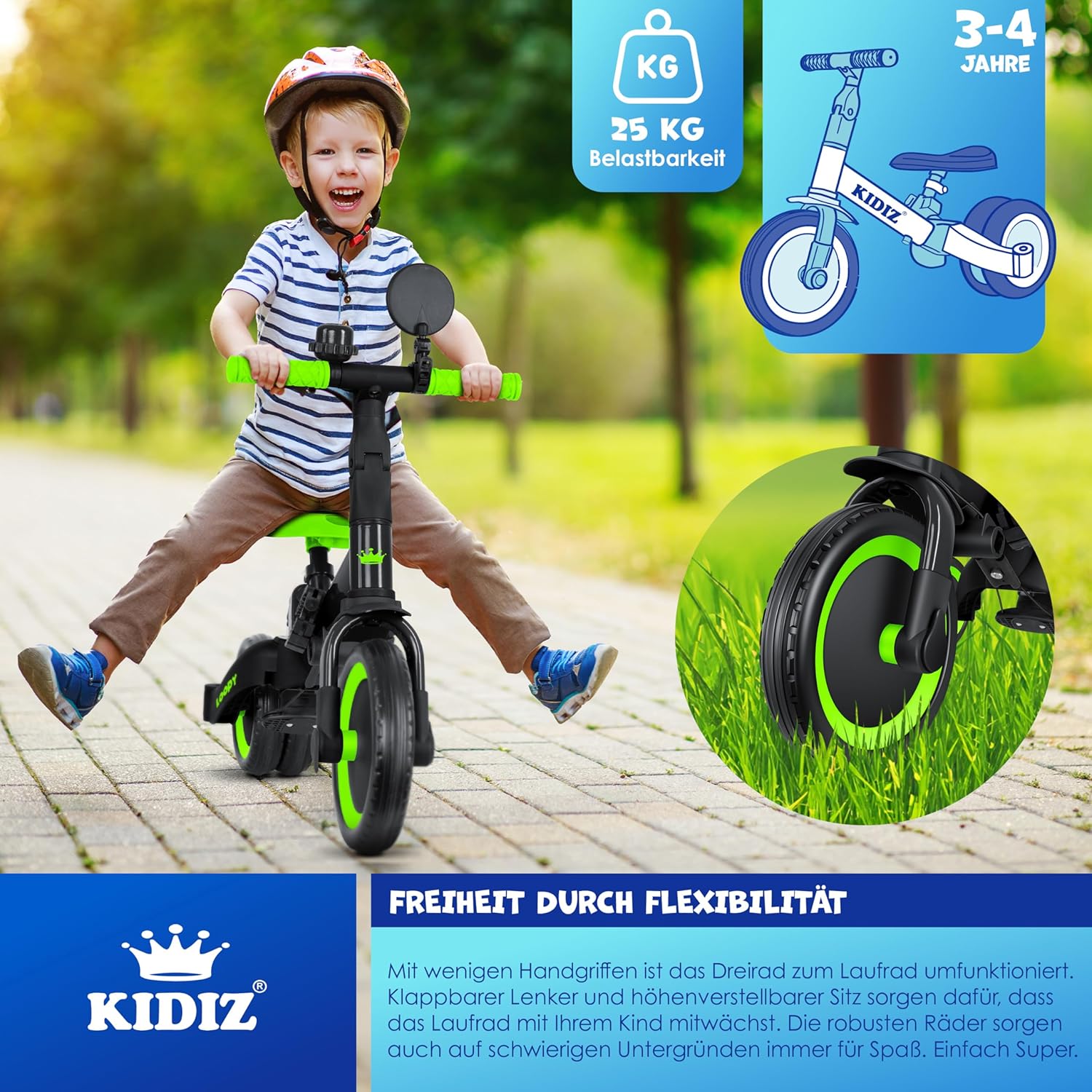 Thumbnail 5 de KIDIZ 6in1 Laufrad Dreirad LOOPY – Begleiter für 1–5 Jahre mit Verstellbarer Stütze