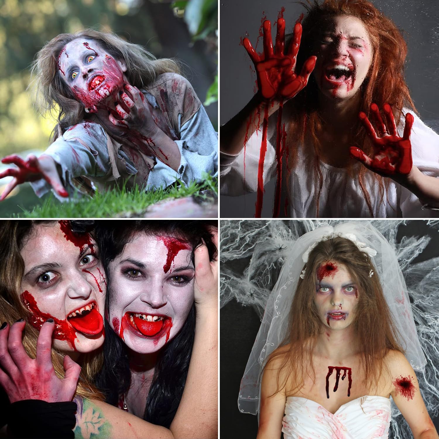 Thumbnail 6 de Ptesuply Kunstblut-Set (Kunstblutspray, tropfendes Blut & koaguliertes Gelblut) für Zombie, Vampir & Cosplay