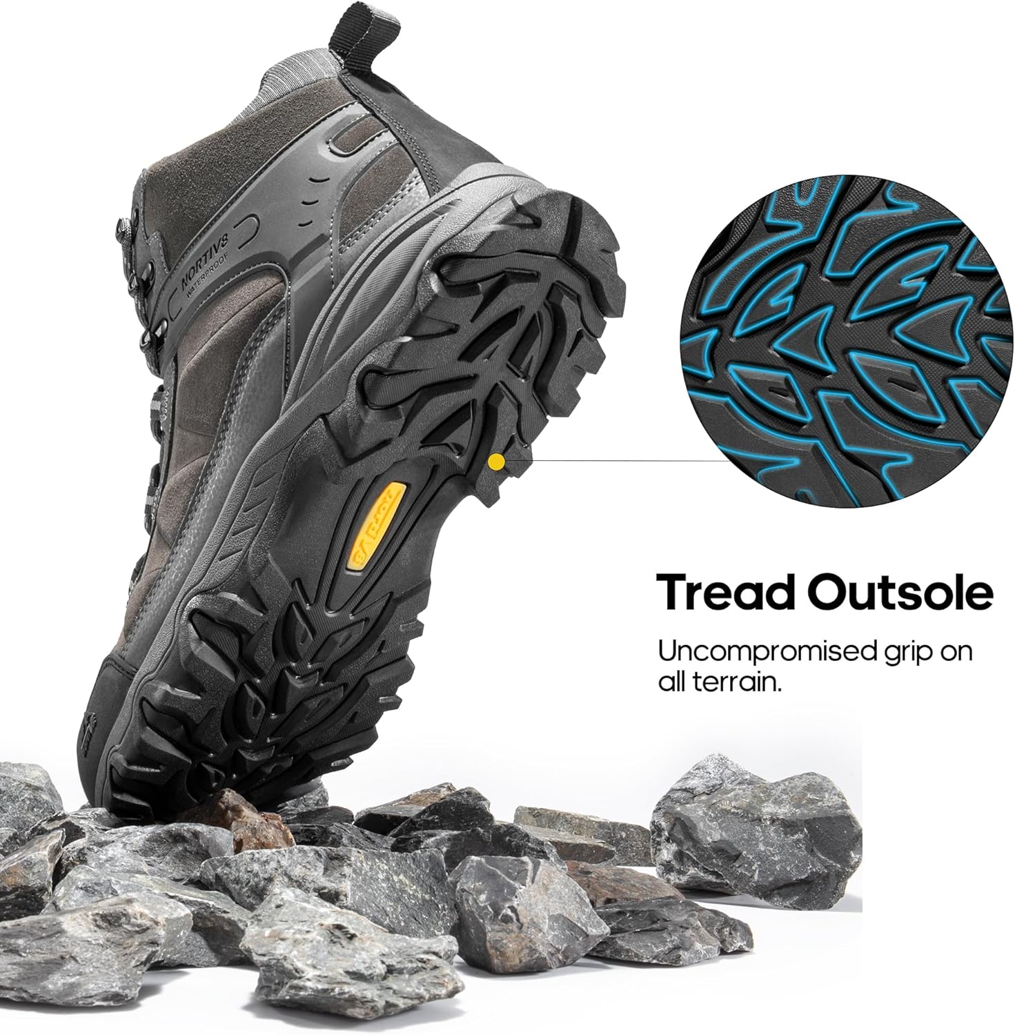 Thumbnail 4 de NORTIV 8 Men's Waterproof Hiking Boots — Mid Trekking, Lightweight Mountaineering Shoes