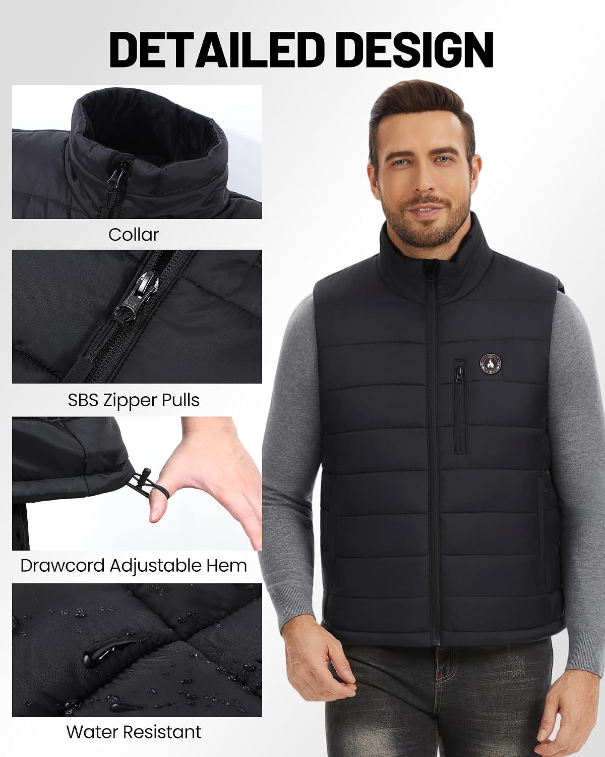 Detalle de Men's Heated Vest, 20,000mAh Battery Pack