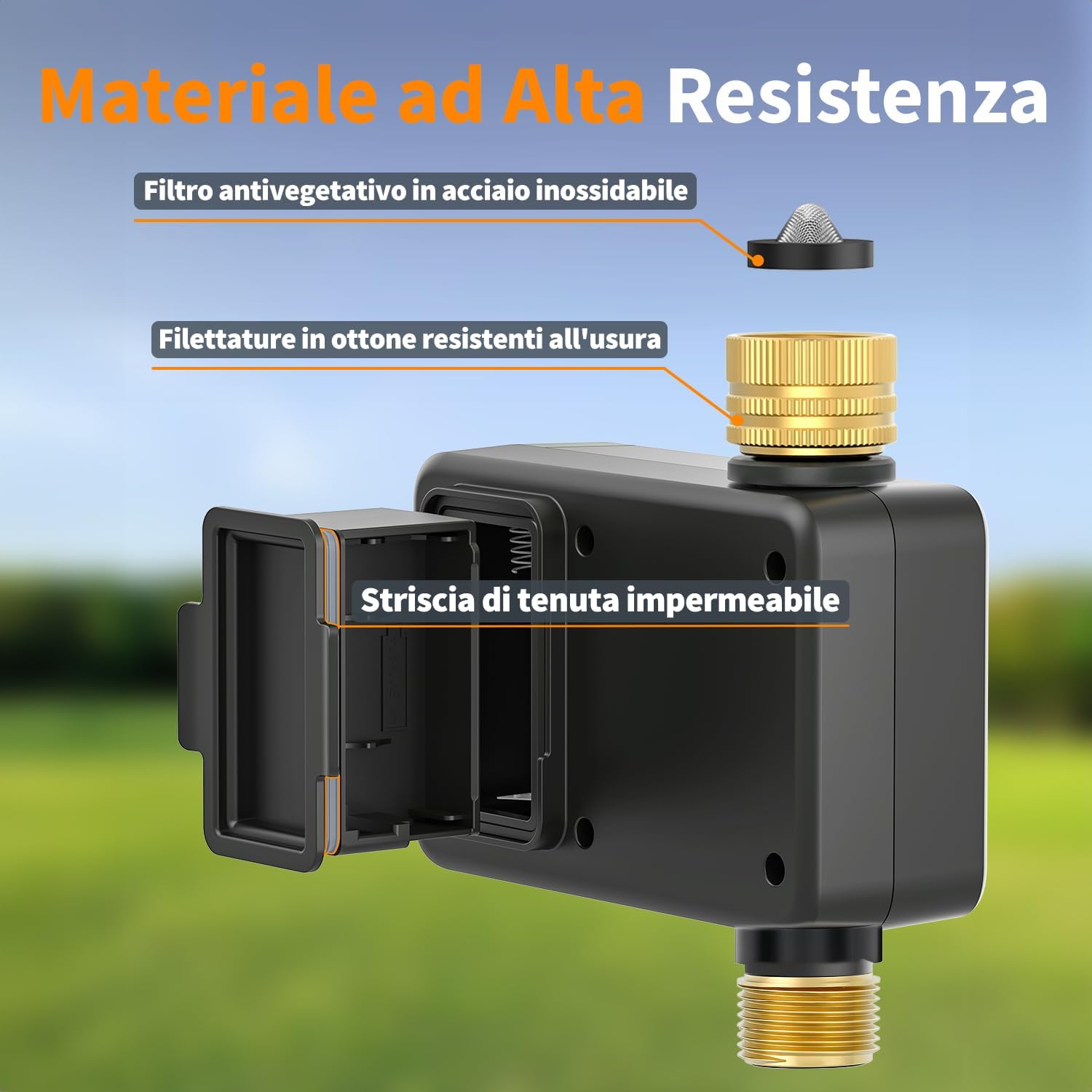 Thumbnail 5 de Diivoo Centralina Irrigazione WiFi con Ingresso/Uscita in Ottone – Controllo vocale e programmazione per Giardino
