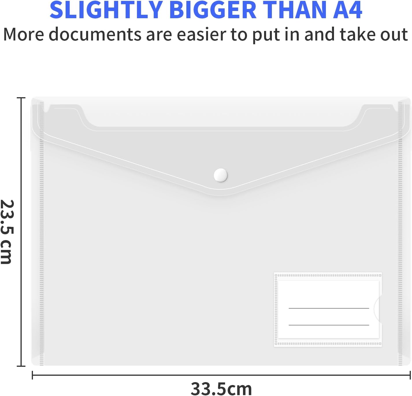 Thumbnail 1 de Smarpau A4 Plastic Wallets (10 Pack) – Clear document folders with button closure, labels and pocket