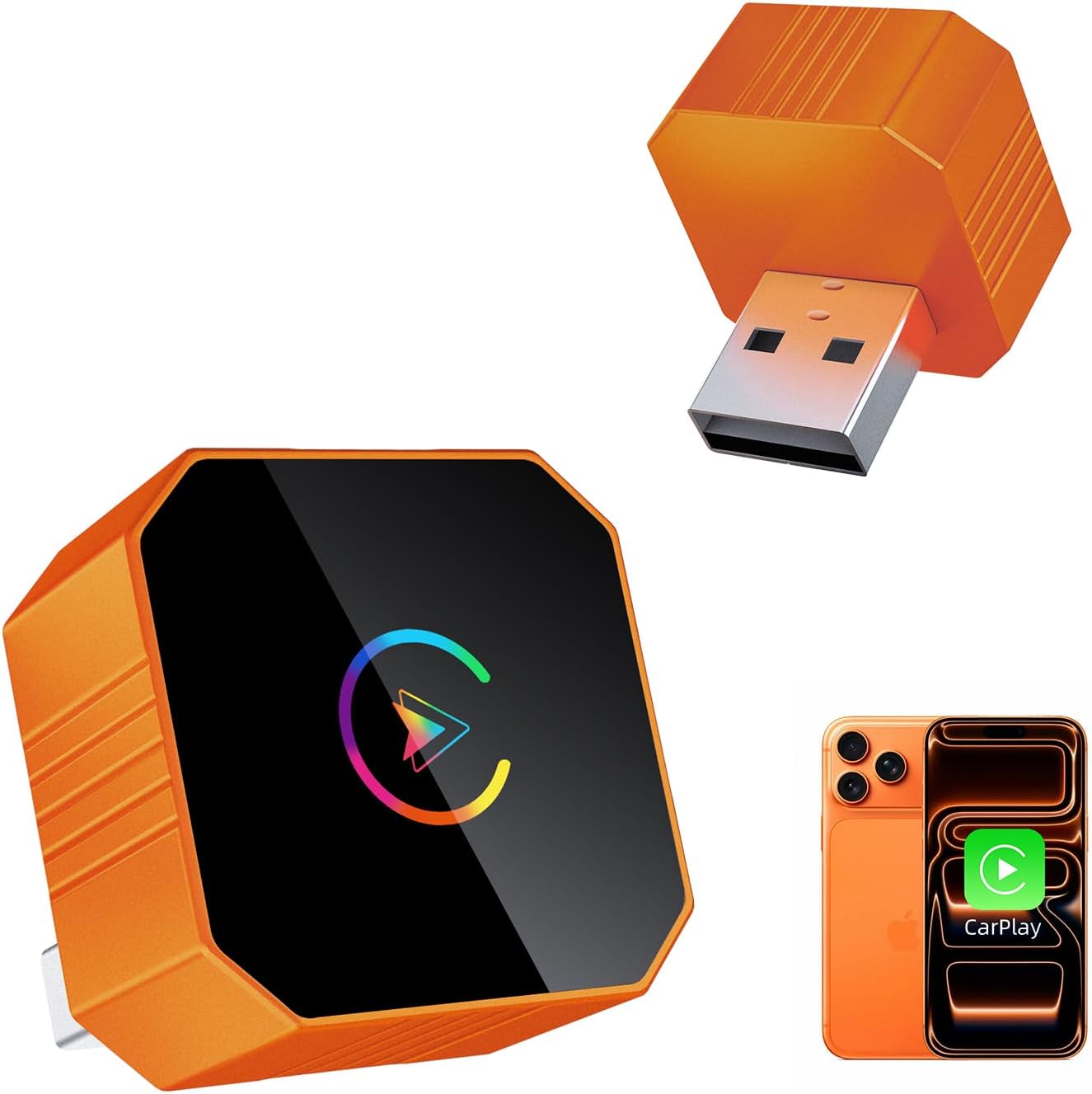 Detalle de MYCIMRE Wireless CarPlay Adapter für iPhone – 2026 Upgrade, Plug & Play, USB-C, stabile CarPlay Wireless
