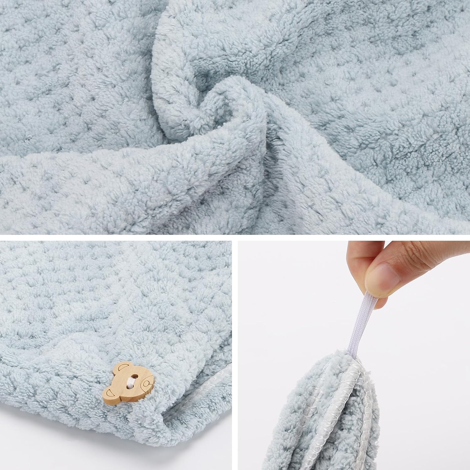 Thumbnail 2 de Microfibre Hair Towel Wraps, 4-Pack