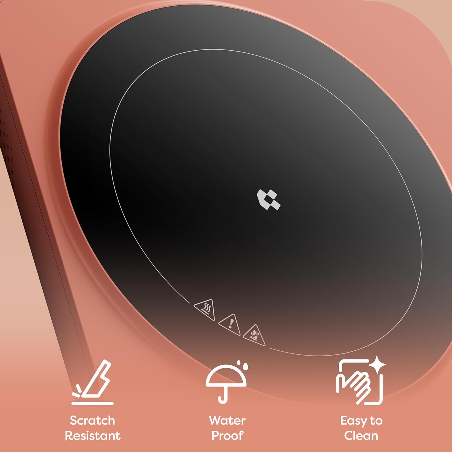 Detalle 2 de CIARRA CATIH1A-O orange induction cooktop ⏲