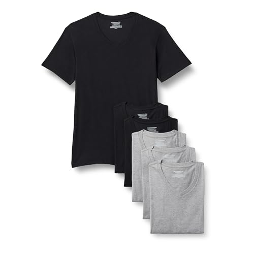 Detalle de Amazon Essentials Tee Shirt Homme, Maillot de Corps Col V — Lot de 6, coton respirant